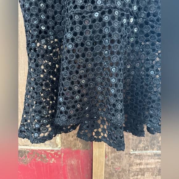 NWOT LULUS CHANCE ENCOUNTER LACE TRUMPET MIDI BLACK SEQUEN XS SEXY - Picture 13 of 16